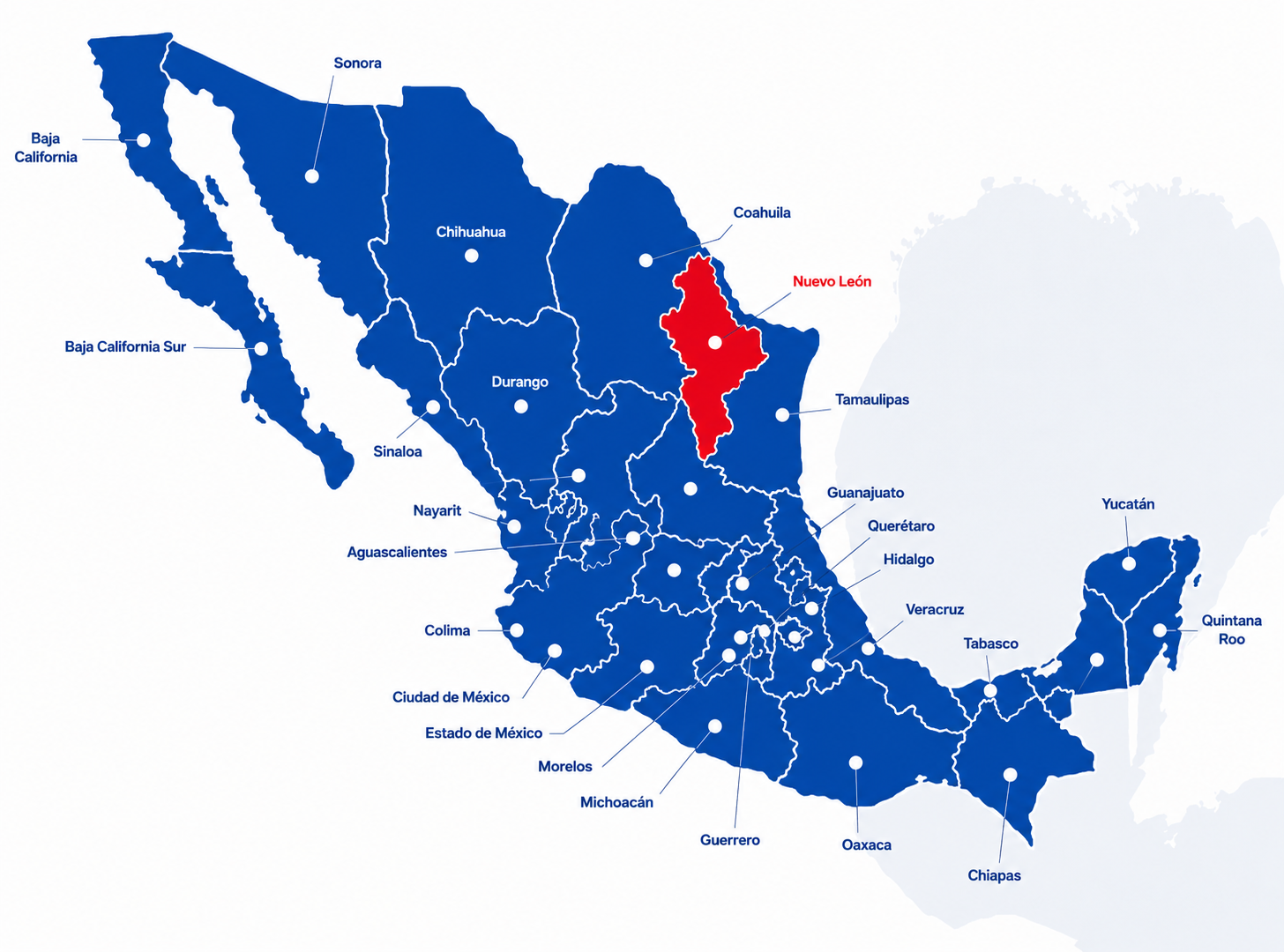Mapa de cobertura nacional Saro Medical
